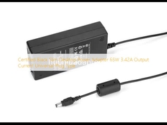 Adaptador de alimentação de computador preto Slim certificado 65W 3.42A Corrente de saída Tipo de tomada universal